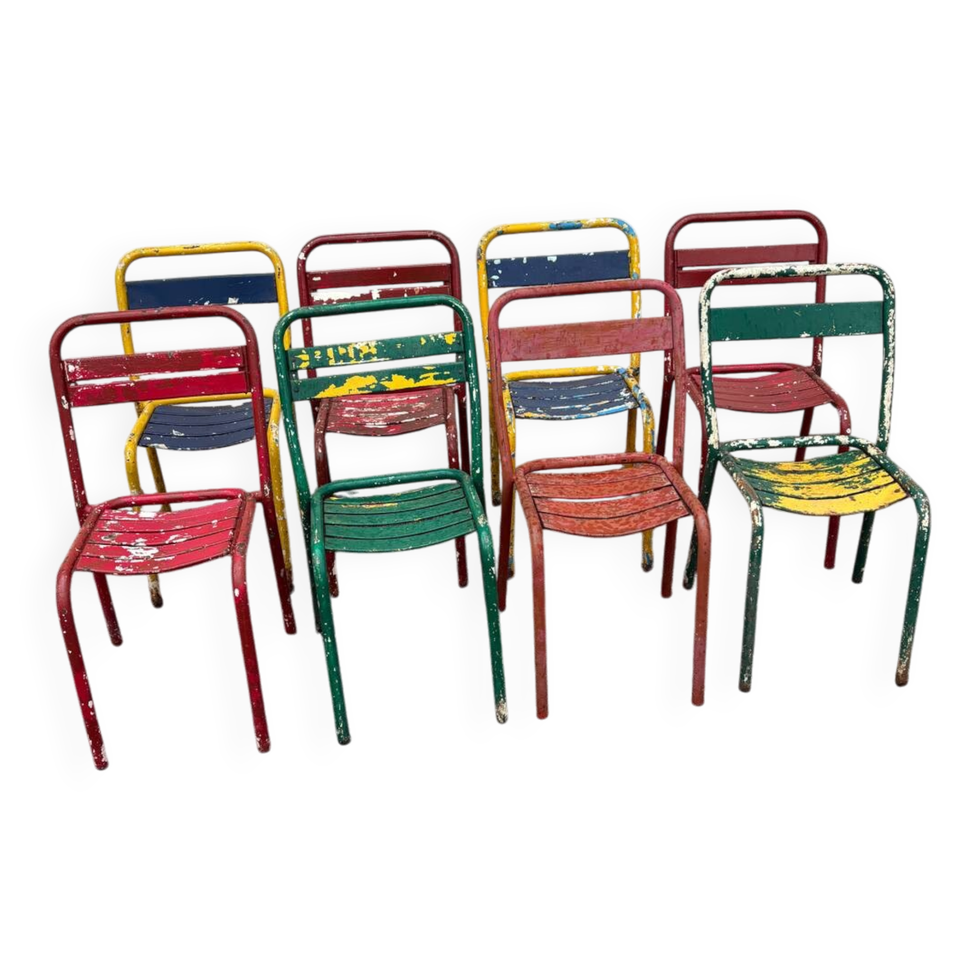 Suite de 8 chaises tolix dépareillées