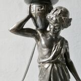 Neoclassical lamp, Greek man statuette, ephebe