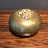 old empty box brass pocket with rose decoration