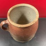 Very large stoneware grease pot Salting tub, folk art - H 20 cm