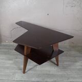 Table basse vintage pied compas forme libre (aile d'avion)