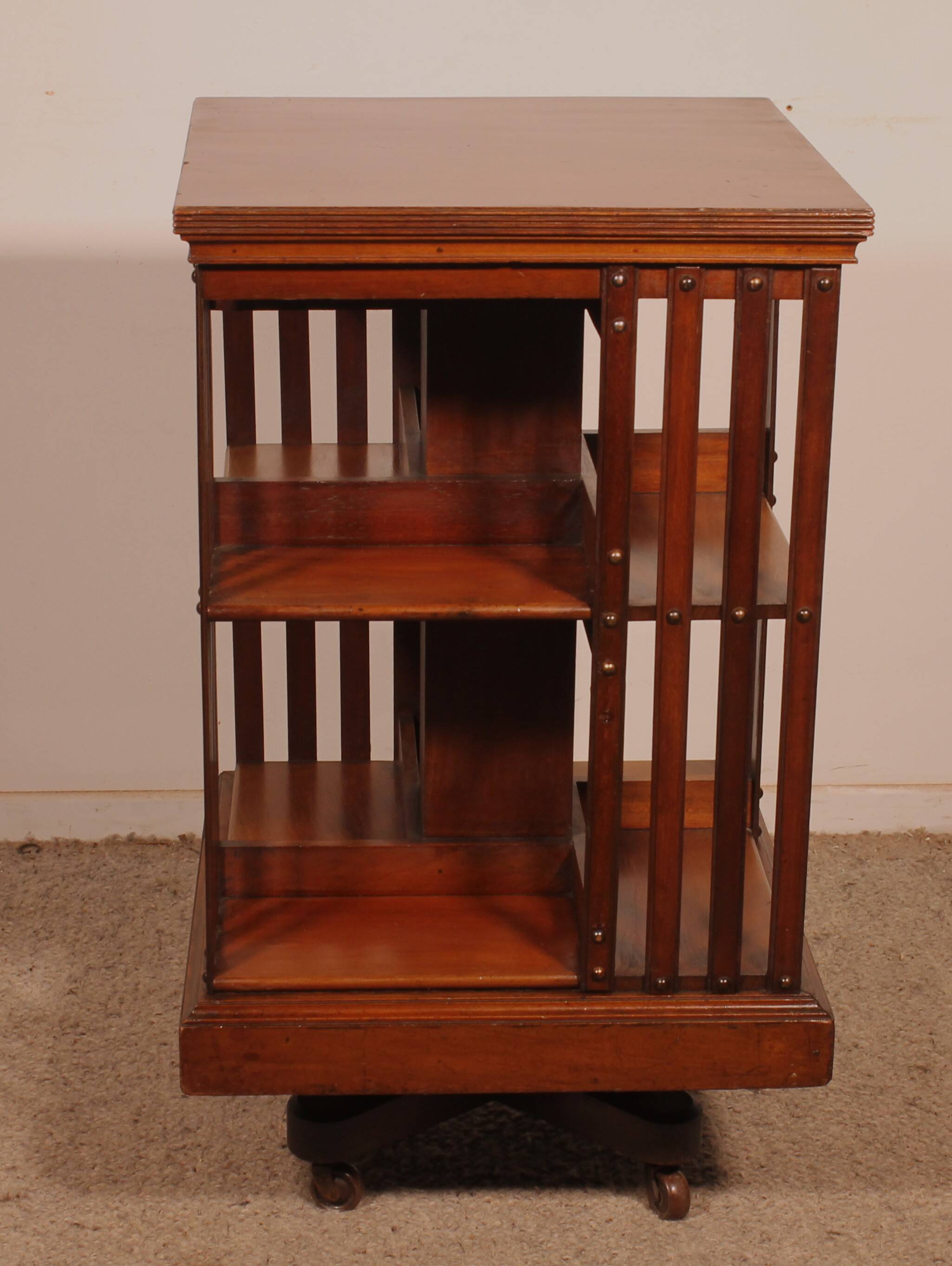 Revolving Bookcase with Iron Base - 19th Century