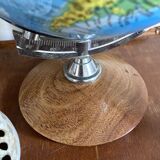 Vintage plastic and wood globe, 70s-80s