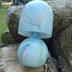 Lampe champignon en verre bleu, années 60