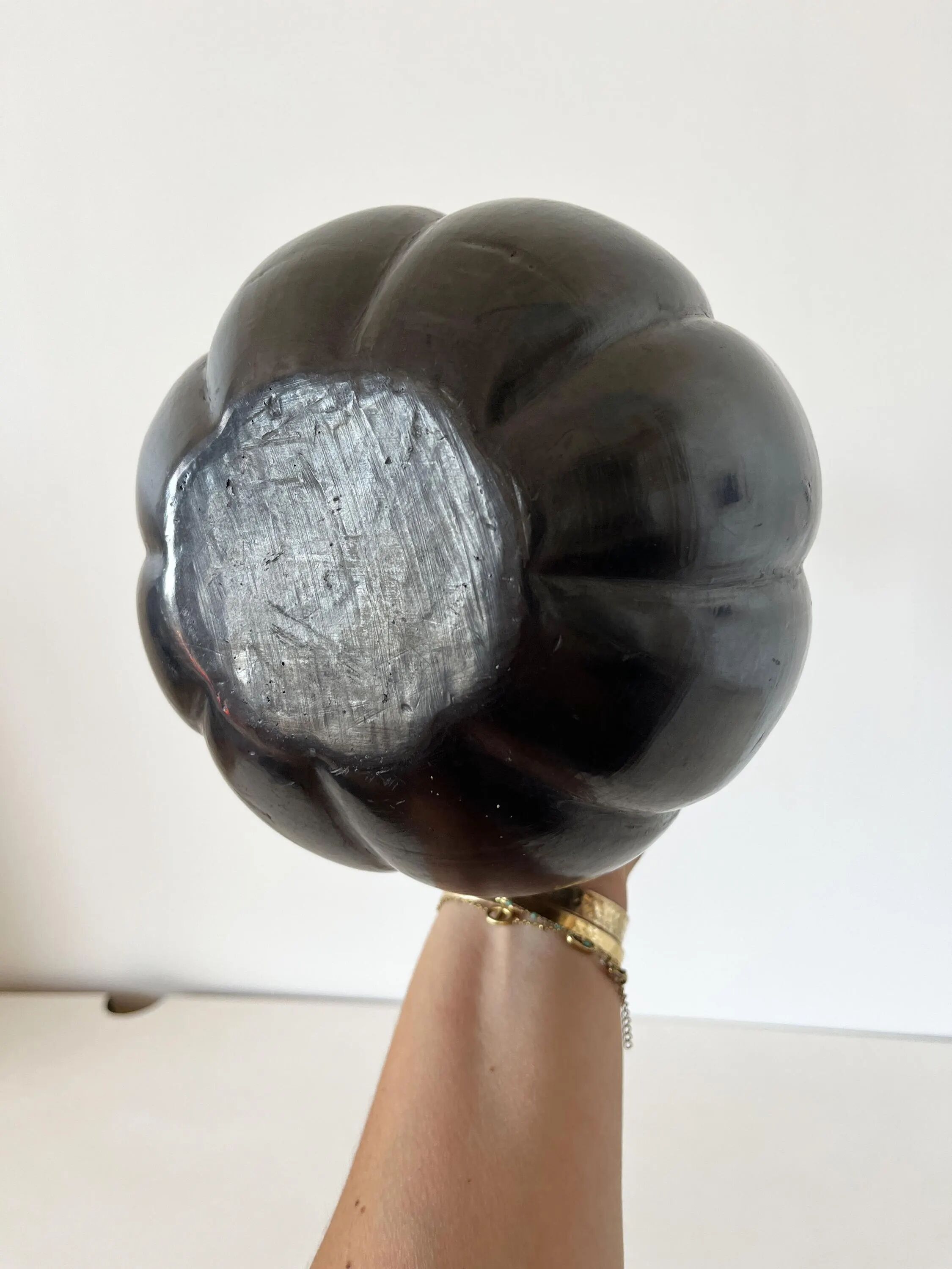 Vase céramique émail noir 1950