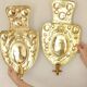 Large Baroque Style Mid-Century Brass Swedish Sconces