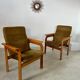 Set of 2 bridge armchairs from the 70s design Bruno Rey vintage solid beech