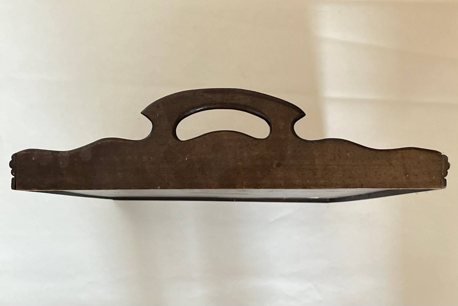 Antique wooden tray with marquetry signed Gallé