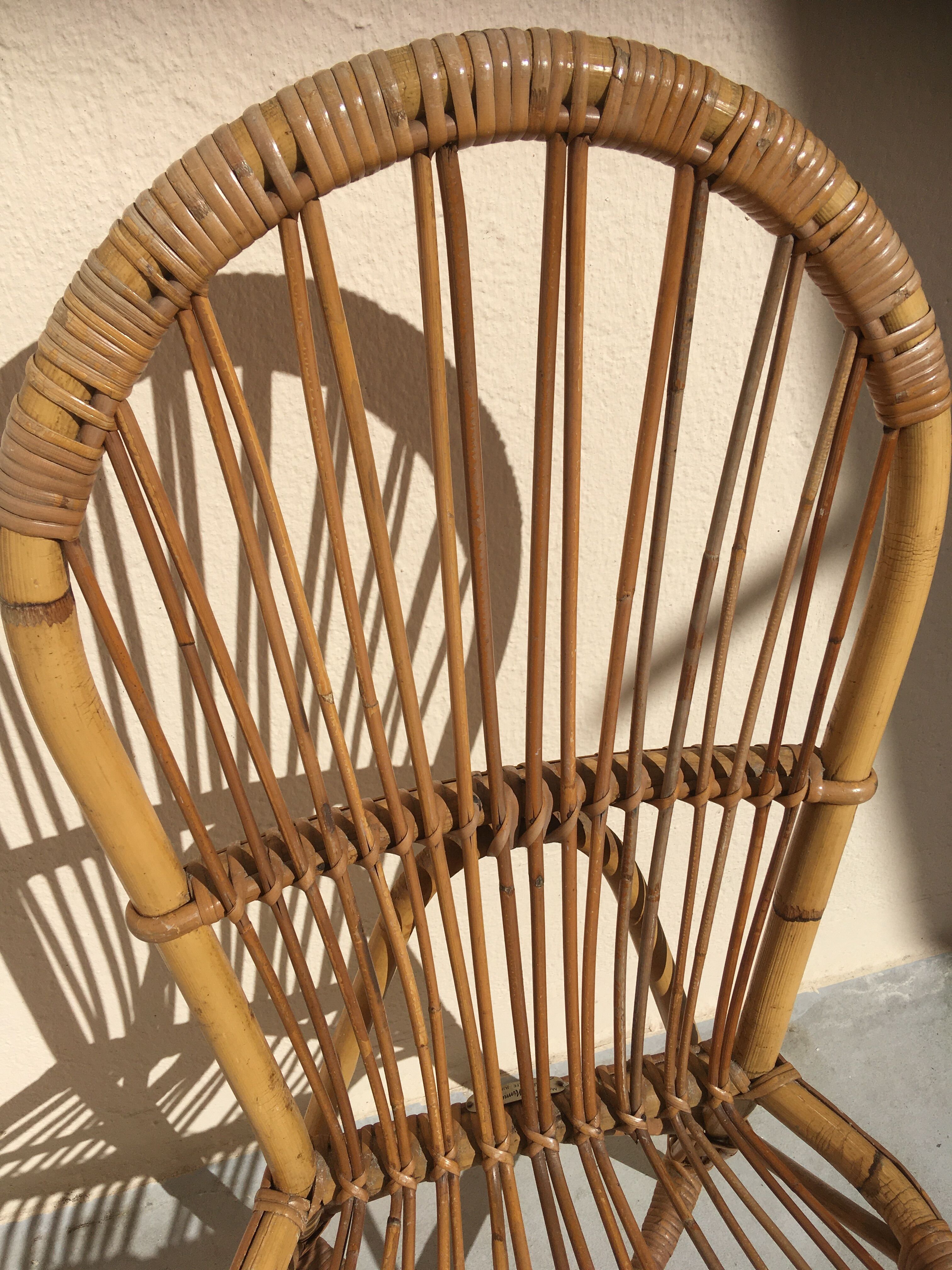 Chaise en rotin d'Audoux-Minnet