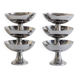 Set of six ice cream cups, Alfra Alessi, Italy, 1950s/70s