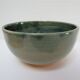 Bowl and round ceramic dish enamelled blue green brown vintage signed vintage