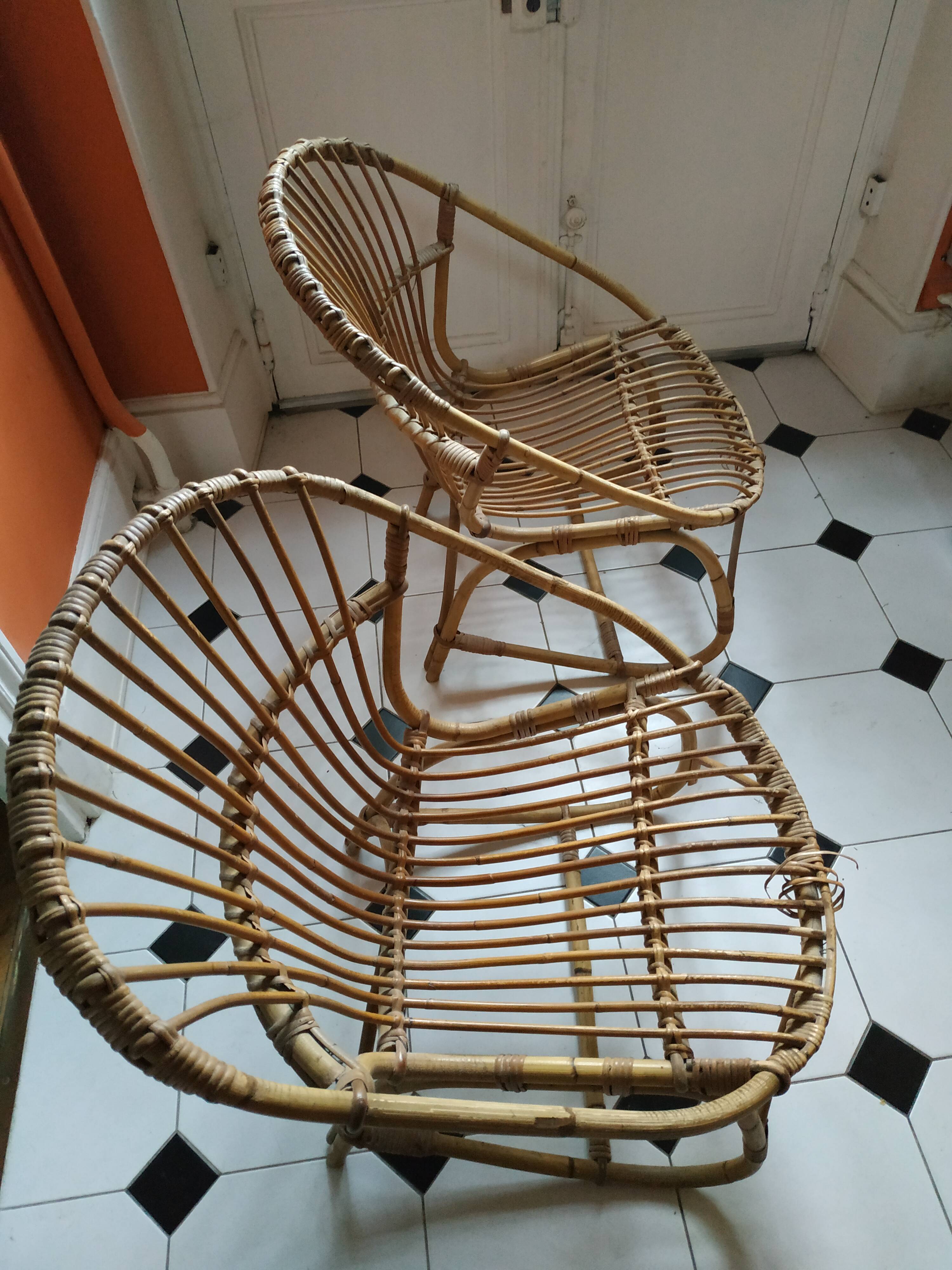Rattan armchair