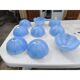 Set of 9 vintage blue opaline glass pendants