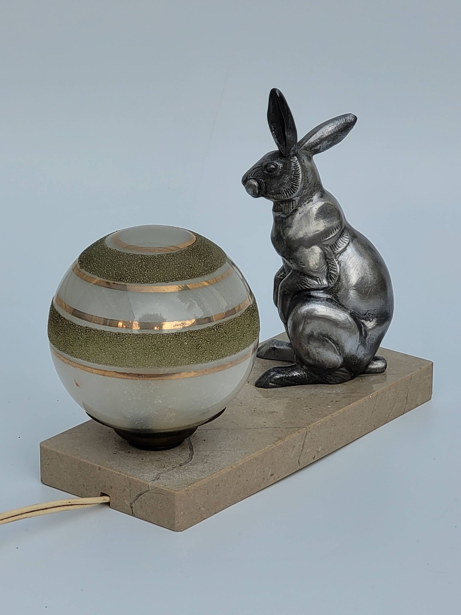 Ancienne  lampe de chevet veilleuse  art déco lapin dlg benjamin rabier