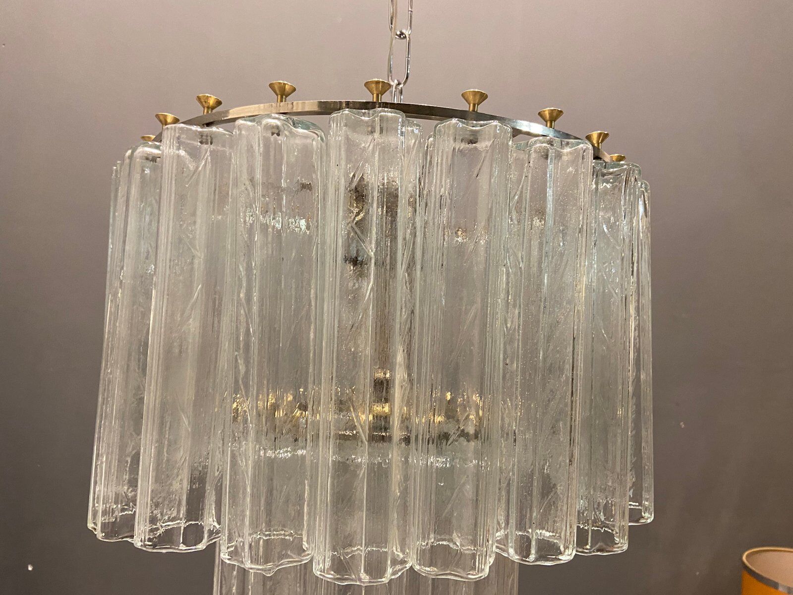 Mid-century italian murano glass tronchi tube lamp