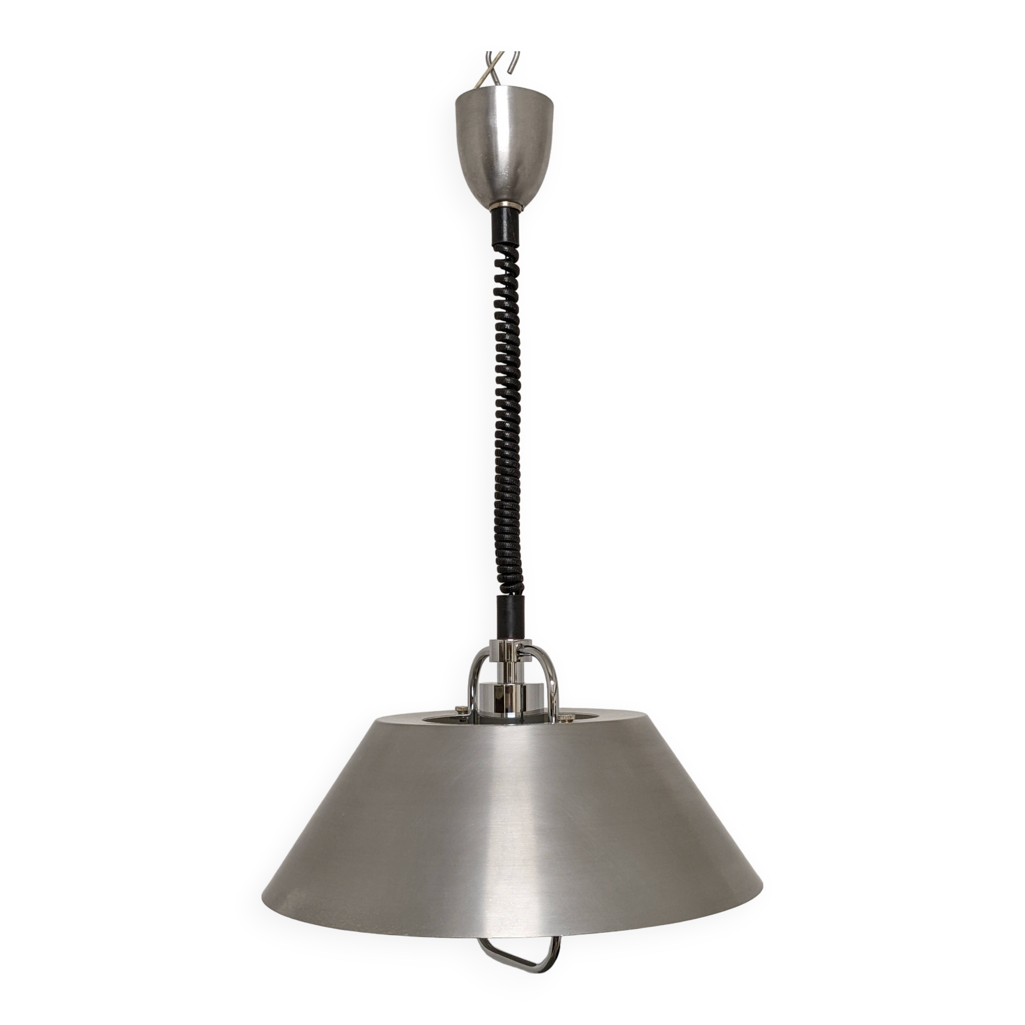 Adjustable Space Age suspension in brushed aluminum from the 60s/70s