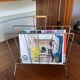 Vintage gold metal magazine rack