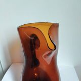 Vintage amber blown glass pitcher – Biot style – 1960s/70s