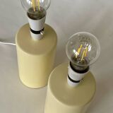 Paire de lampes anglaises céramique jaune