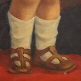 Peinture italienne portrait d'enfant signée et datée