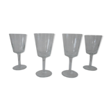 Lot 4 glasses of chiseled crystal wine