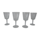 Lot 4 glasses of chiseled crystal wine