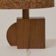 Pair of handcrafted lamps in solid oak with cork shades, circa 1970