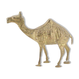 Camel brass statue