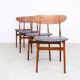 Farstrup teak wooden chairs with new skai, 1960s