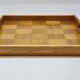 Vintage scandinavian serving tray in marquetry wood