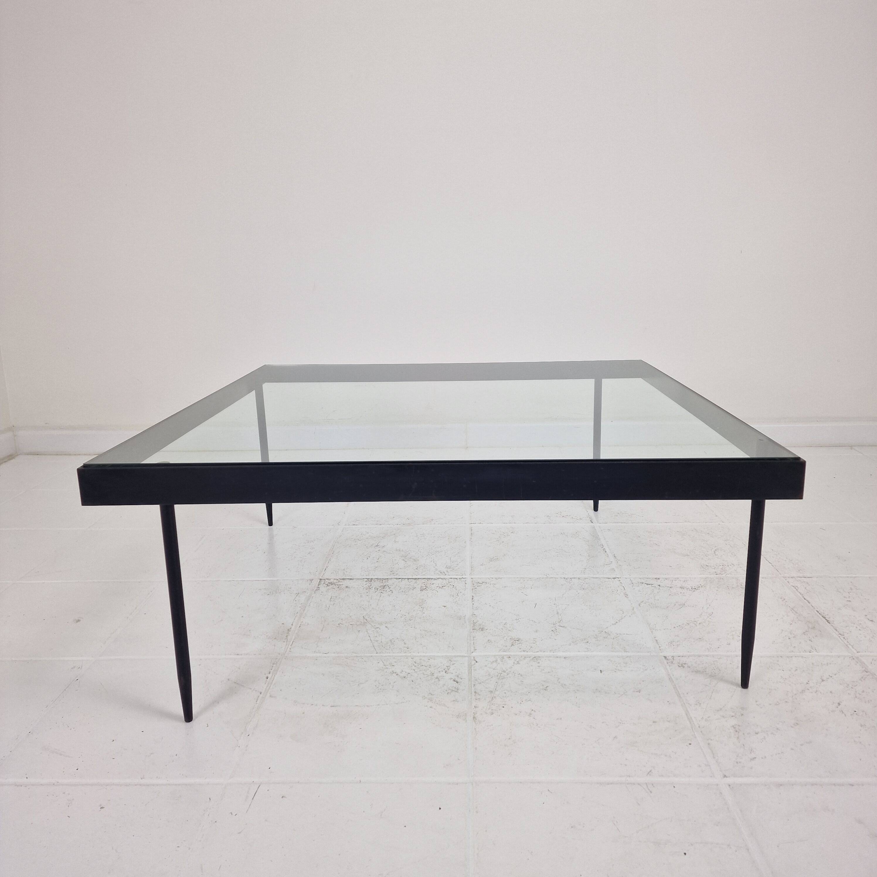 Janni Van Pelt "G4A" Coffee Table in Steel and Glass, Netherlands 1958