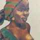 Portrait orientaliste d'une femme africaine de pierre Alauzun années 50