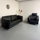 3-seater sofa Intertime I-Cielo black leather contemporary design