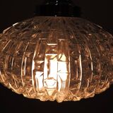 1970s vintage cut glass suspension – retro design ball lamp – L