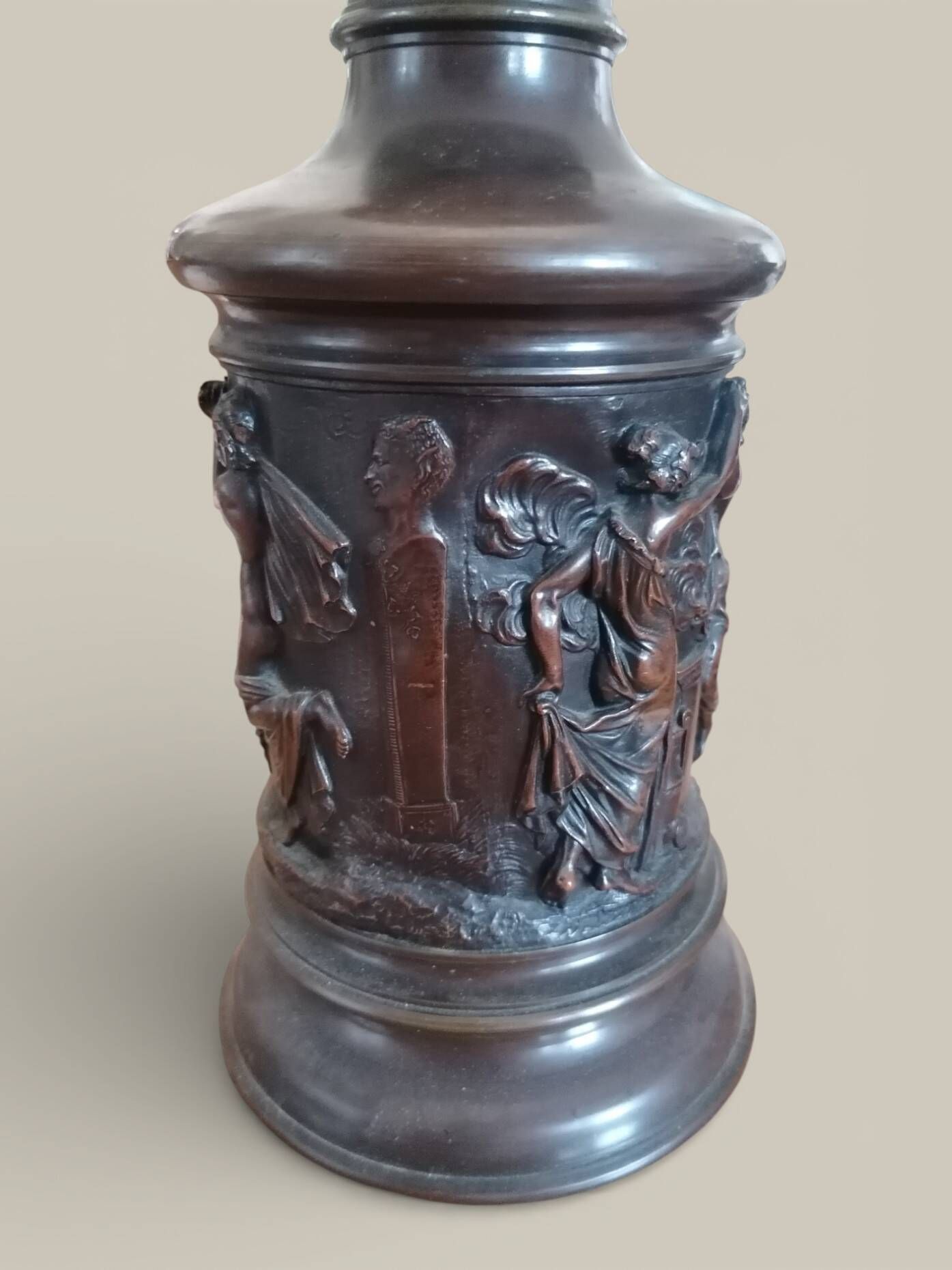 Pair of antique lamp feet - Greek mythology - Bacchanalia