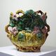 Important antique cache-pot in Onnaing barbotine "Pumpkin" from the early 20th century.