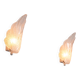 Pair of vintage glass leaf wall lamps