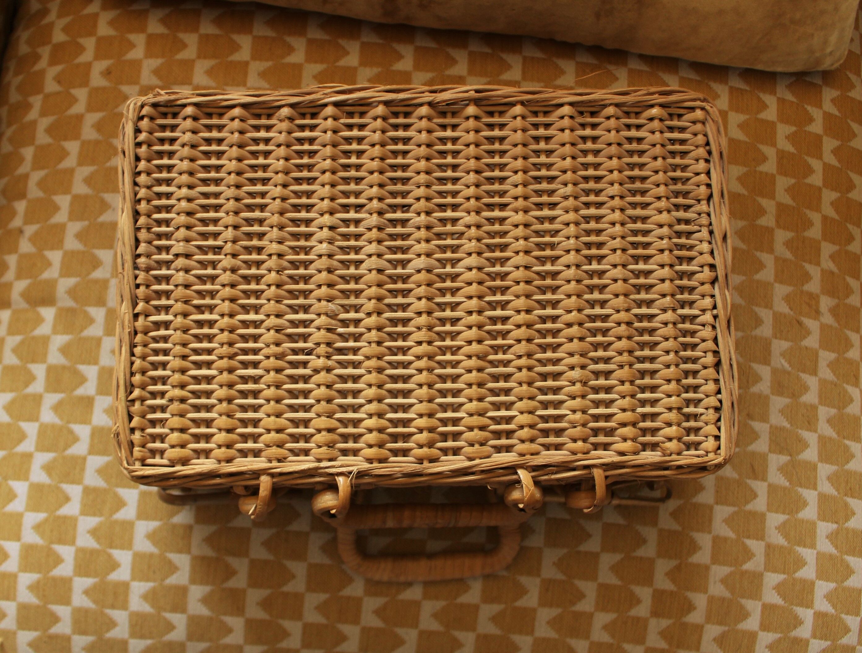 Vintage wicker suitcase