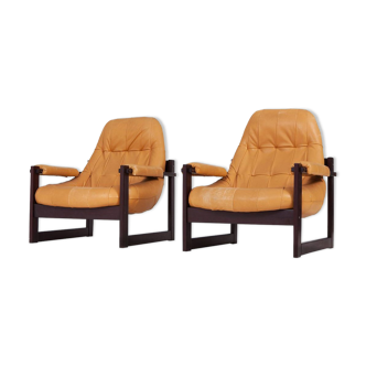 2 armchairs by Percival Lafer Brazilian vintage lounge suite
