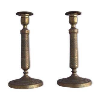 Pair of candlestick era bronze Empire