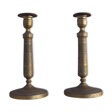Pair of candlestick era bronze Empire
