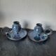 Pair of ceramic candle holders
