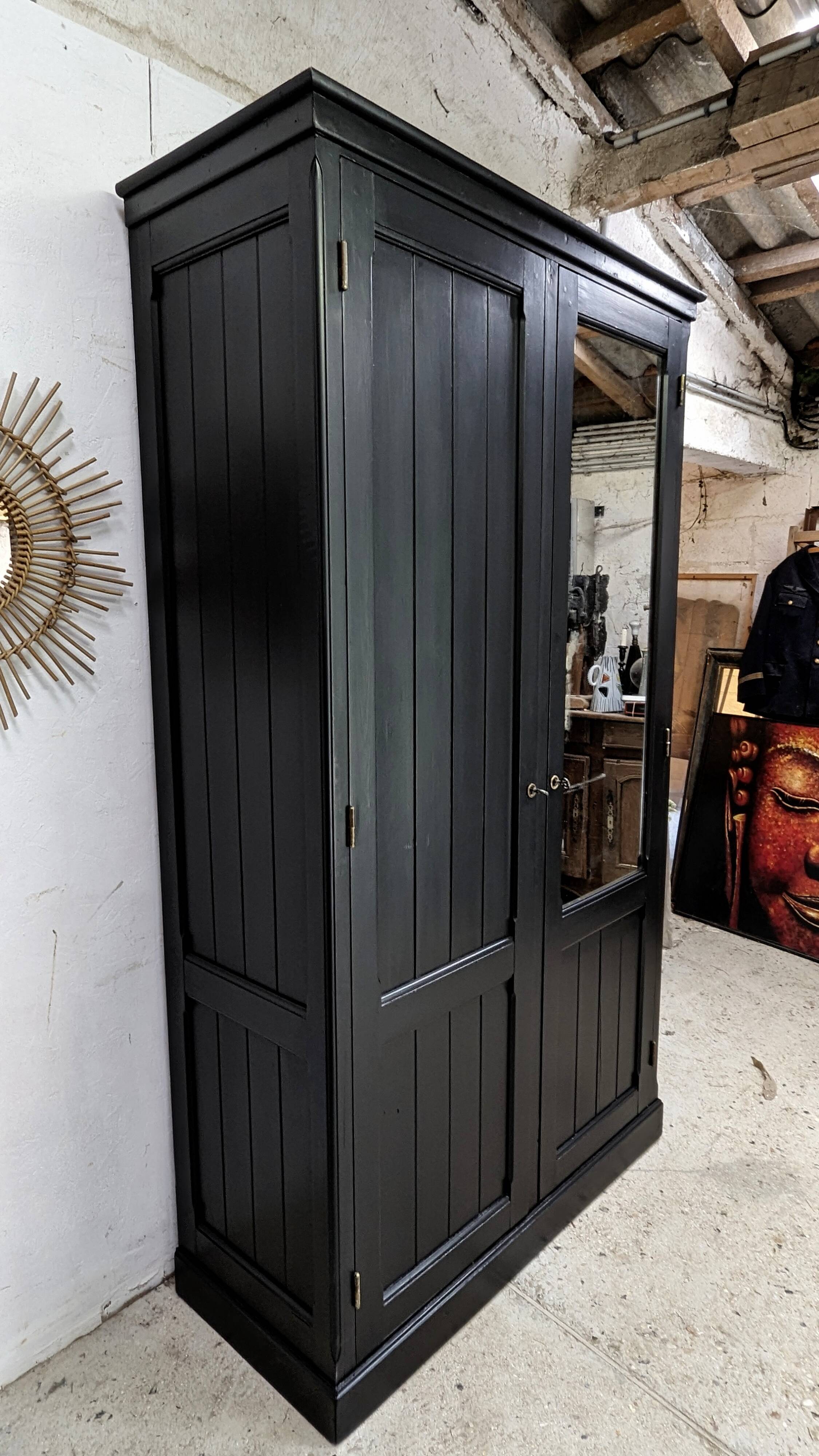 Wardrobe, old wardrobe painted black