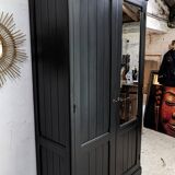 Wardrobe, old wardrobe painted black