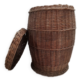 Vintage wicker basket with lid