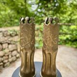 Pair of British Trench Art vases