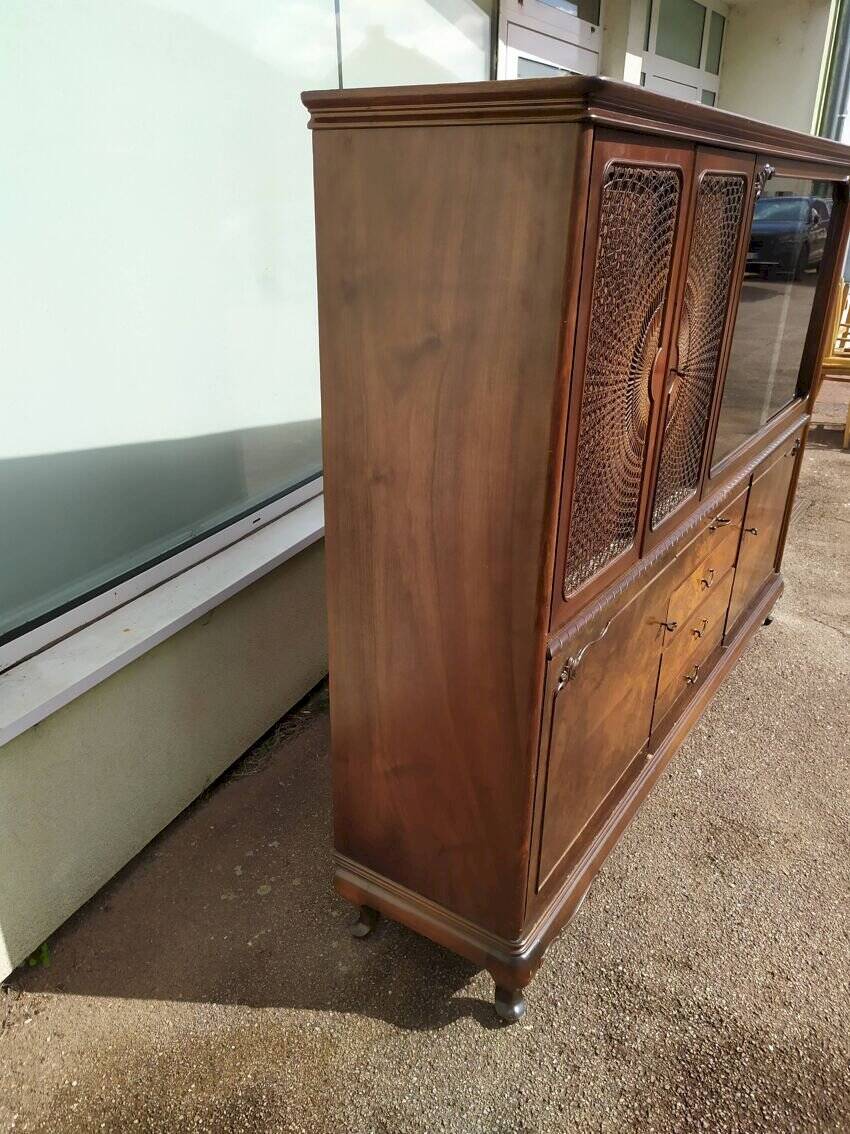 Louis XV Sideboard - Canework - Display Case - 4 Drawers - Wood