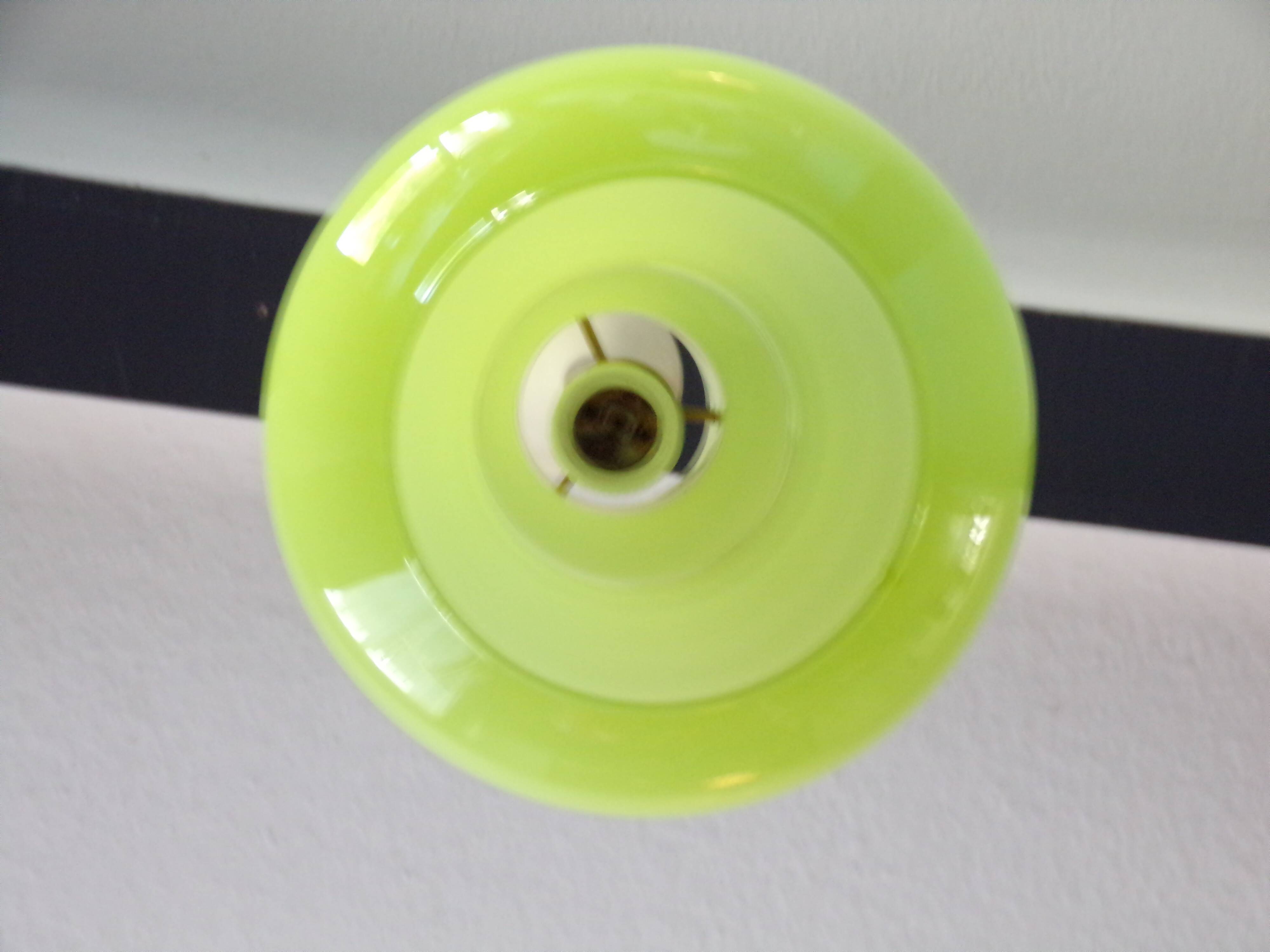 1970 Targetti Sankey pendant light in green opaline
