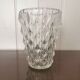 Glass vase diamond pattern in relief