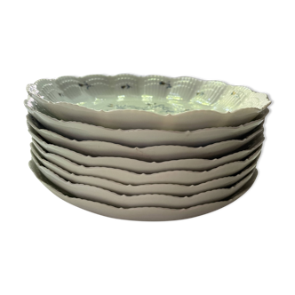 8 assiettes creuses en porcelaine de Limoges Giraud